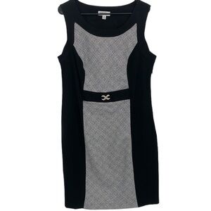 Shelby & Palmer Black White Houndstooth Sleeveless Dress